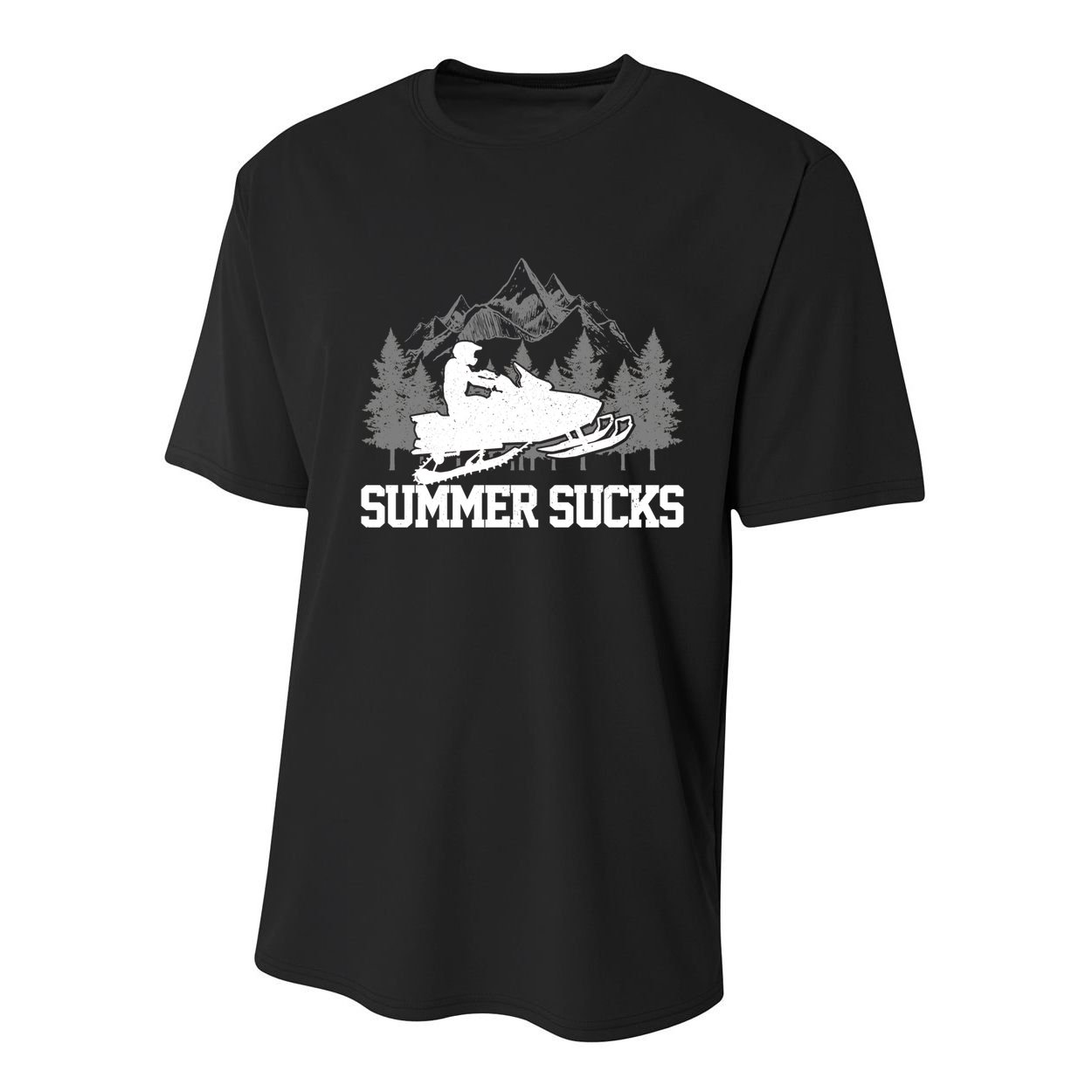 Snowmobile Summer Sucks Funny Motor Sled Vintage Gift Youth Performance Sprint T-Shirt