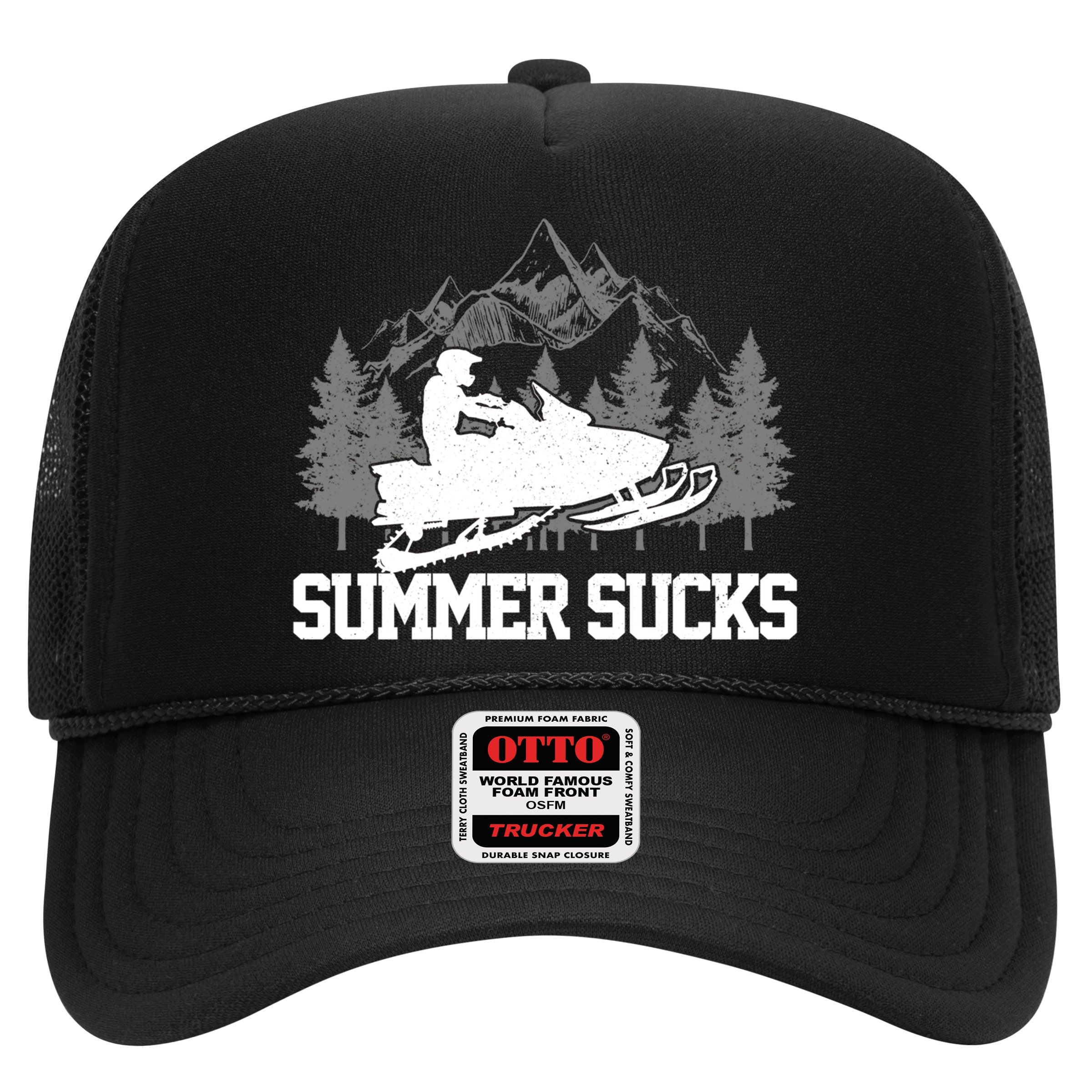 Snowmobile Summer Sucks Funny Motor Sled Vintage Gift Hat