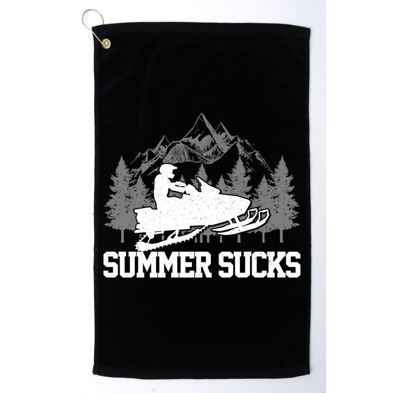 Snowmobile Summer Sucks Funny Motor Sled Vintage Gift Golf Towel