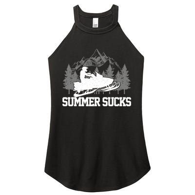 Snowmobile Summer Sucks Funny Motor Sled Vintage Gift Women's Perfect Tri Rocker Tank