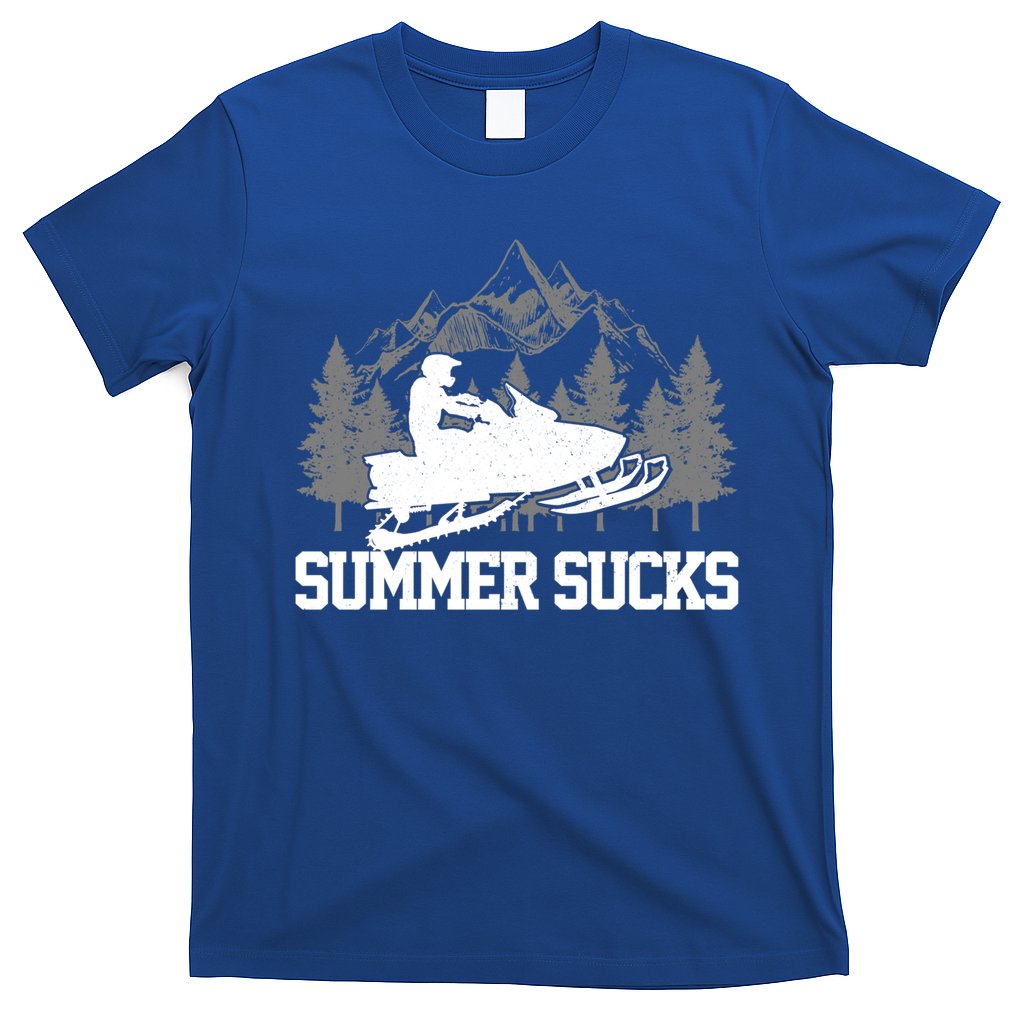 Snowmobile Summer Sucks Funny Motor Sled Vintage Gift T-Shirt
