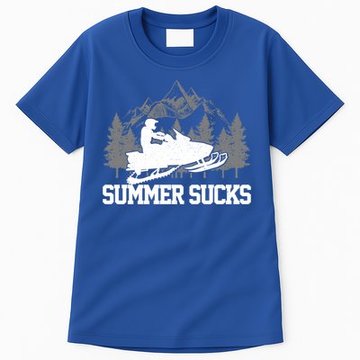 Snowmobile Summer Sucks Funny Motor Sled Vintage Gift Tall T-Shirt