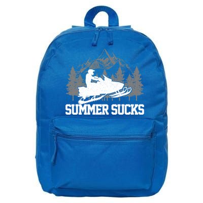 Snowmobile Summer Sucks Funny Motor Sled Vintage Gift 16 in Basic Backpack