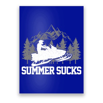Snowmobile Summer Sucks Funny Motor Sled Vintage Gift Poster