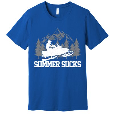 Snowmobile Summer Sucks Funny Motor Sled Vintage Gift Premium T-Shirt