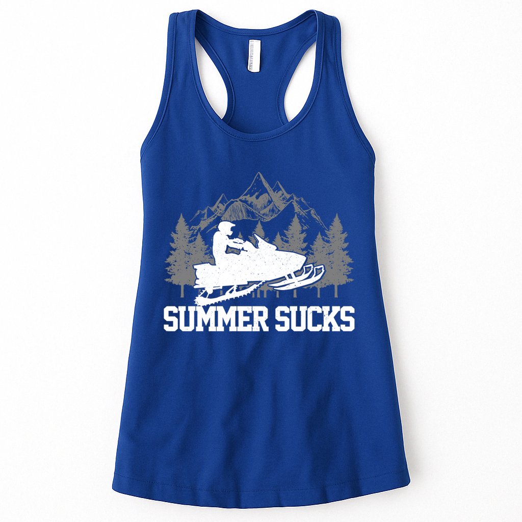 Snowmobile Summer Sucks Funny Motor Sled Vintage Gift Womens Tank Top