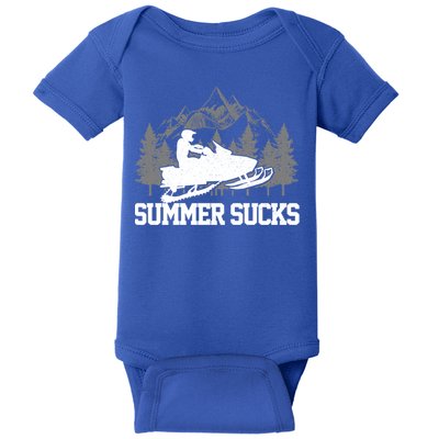 Snowmobile Summer Sucks Funny Motor Sled Vintage Gift Baby Bodysuit