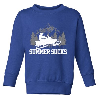 Snowmobile Summer Sucks Funny Motor Sled Vintage Gift Toddler Sweatshirt