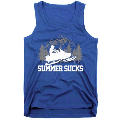Snowmobile Summer Sucks Funny Motor Sled Vintage Gift Tank Top
