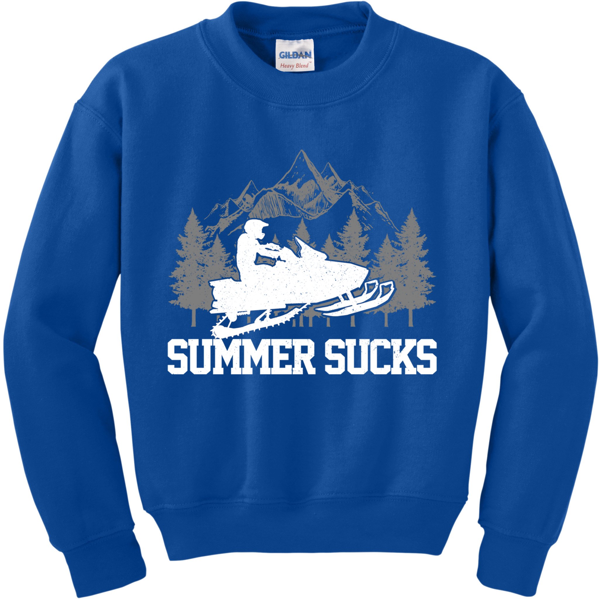 Snowmobile Summer Sucks Funny Motor Sled Vintage Gift Kids Sweatshirt