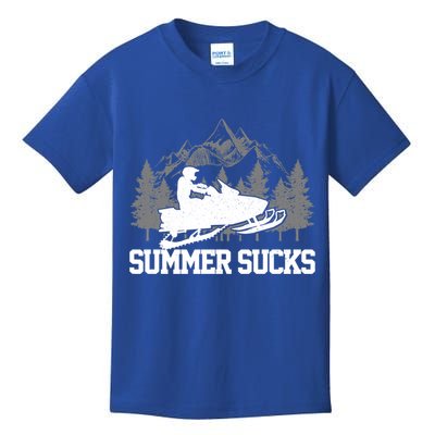 Snowmobile Summer Sucks Funny Motor Sled Vintage Gift Kids T-Shirt