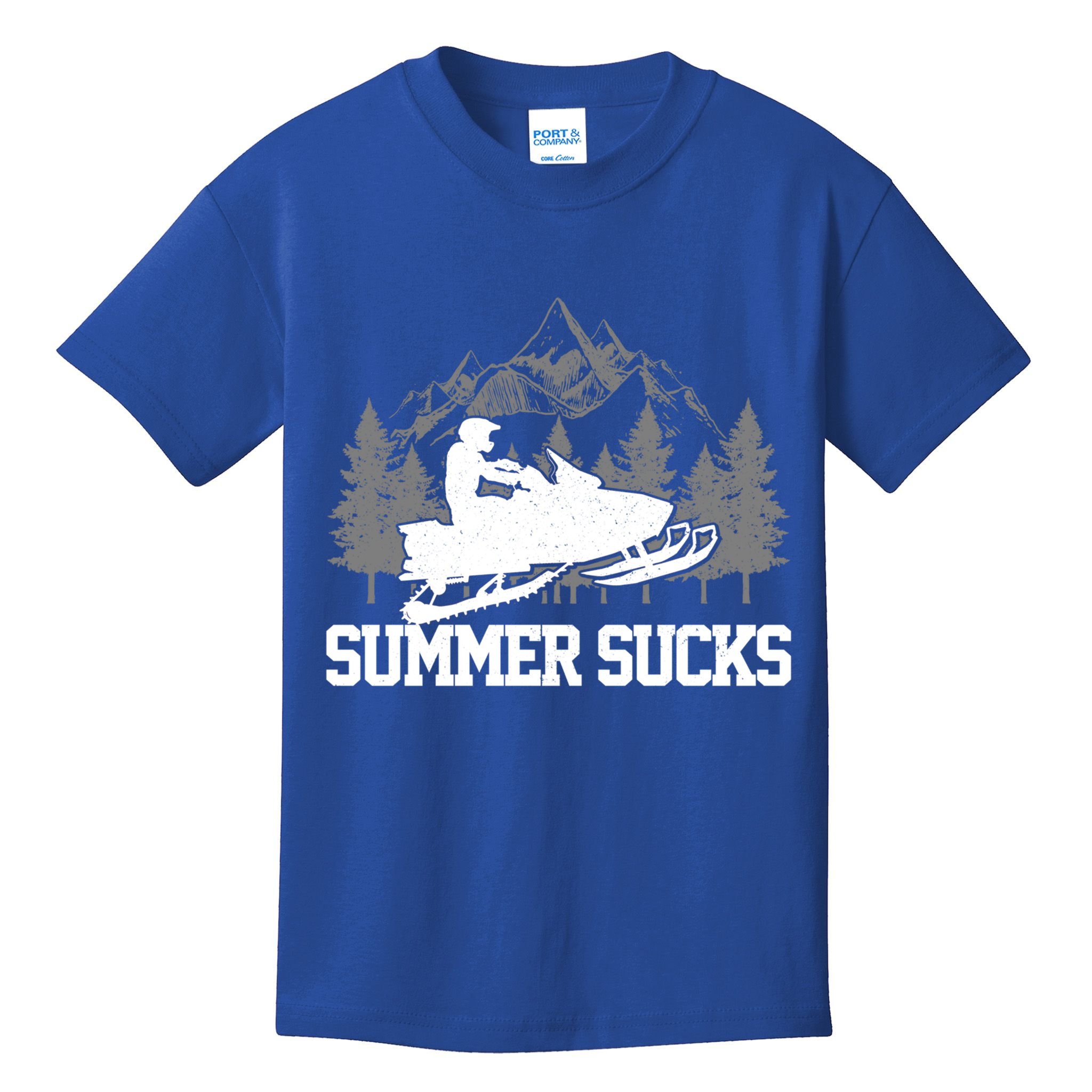 Snowmobile Summer Sucks Funny Motor Sled Vintage Gift Kids T-Shirt