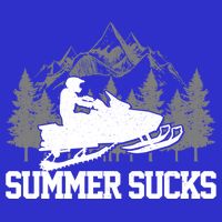 Snowmobile Summer Sucks Funny Motor Sled Vintage Gift Kids T-Shirt