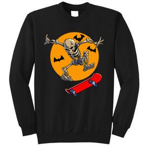 Spooky Skateboarding Skeleton Halloween Skateboarder Sweatshirt