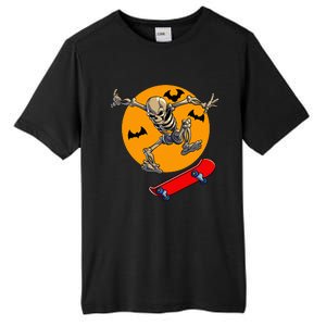 Spooky Skateboarding Skeleton Halloween Skateboarder Tall Fusion ChromaSoft Performance T-Shirt