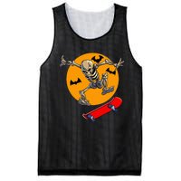 Spooky Skateboarding Skeleton Halloween Skateboarder Mesh Reversible Basketball Jersey Tank