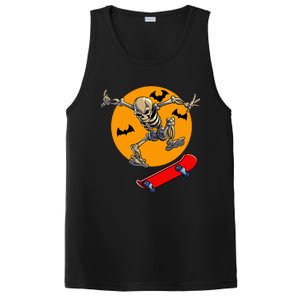 Spooky Skateboarding Skeleton Halloween Skateboarder PosiCharge Competitor Tank