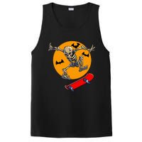 Spooky Skateboarding Skeleton Halloween Skateboarder PosiCharge Competitor Tank