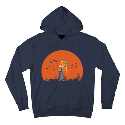 Surveyor Sunset Surveyor Surveying Cartographer Hoodie