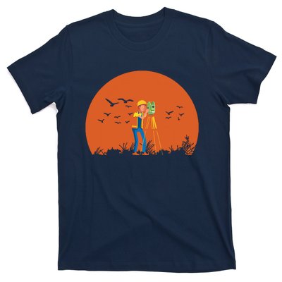 Surveyor Sunset Surveyor Surveying Cartographer T-Shirt