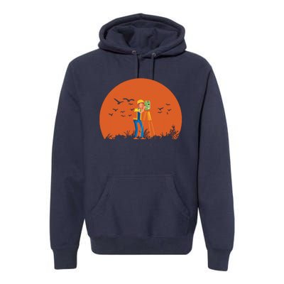 Surveyor Sunset Surveyor Surveying Cartographer Premium Hoodie