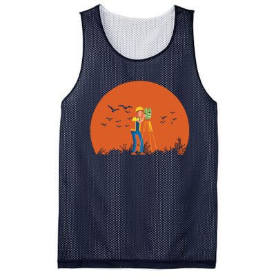 Surveyor Sunset Surveyor Surveying Cartographer Mesh Reversible Basketball Jersey Tank