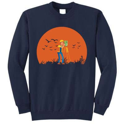 Surveyor Sunset Surveyor Surveying Cartographer Tall Sweatshirt