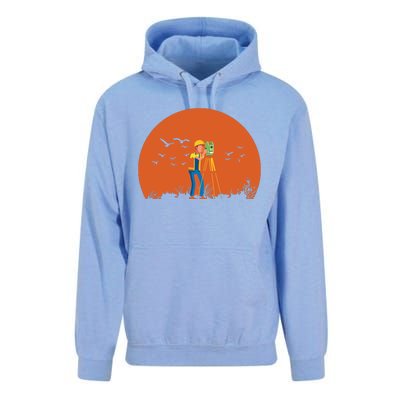 Surveyor Sunset Surveyor Surveying Cartographer Unisex Surf Hoodie