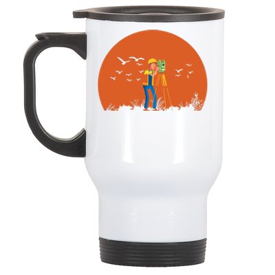 Surveyor Sunset Surveyor Surveying Cartographer Stainless Steel Travel Mug