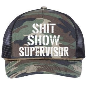 Shit Show Supervisor Funny Mom Boss Ager Teacher Gift Retro Rope Trucker Hat Cap