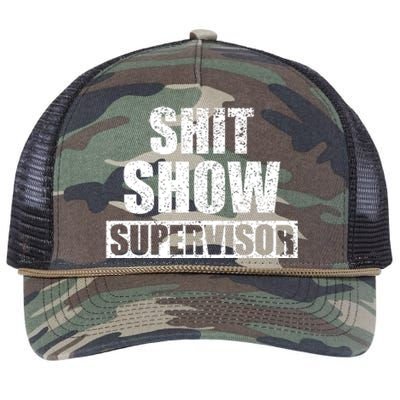 Shit Show Supervisor Funny Meme Retro Rope Trucker Hat Cap