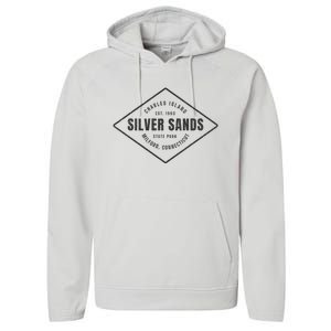 Silver Sands State Park Connecticut Souvenir Performance Fleece Hoodie