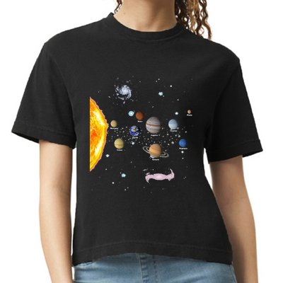 Solar System STEM Kids Realistic Space Comfort Colors Boxy T-Shirt