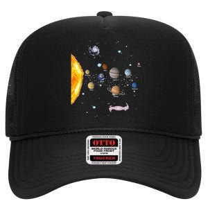 Solar System STEM Kids Realistic Space High Crown Mesh Back Trucker Hat