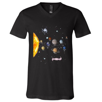 Solar System STEM Kids Realistic Space V-Neck T-Shirt