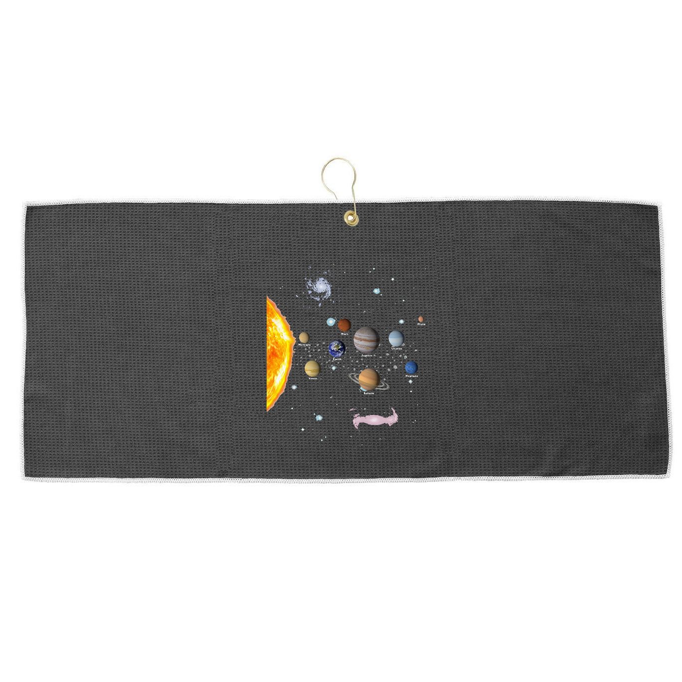 Solar System STEM Kids Realistic Space Large Microfiber Waffle Golf Towel
