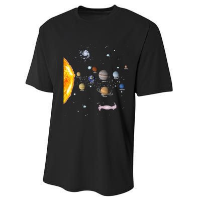 Solar System STEM Kids Realistic Space Performance Sprint T-Shirt