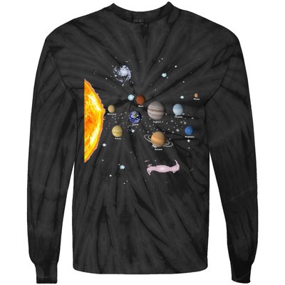 Solar System STEM Kids Realistic Space Tie-Dye Long Sleeve Shirt