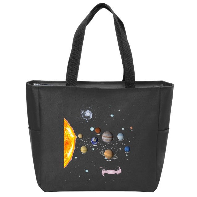 Solar System STEM Kids Realistic Space Zip Tote Bag