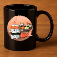 Sushi Sleeping 11oz C Handle Ceramic Mug