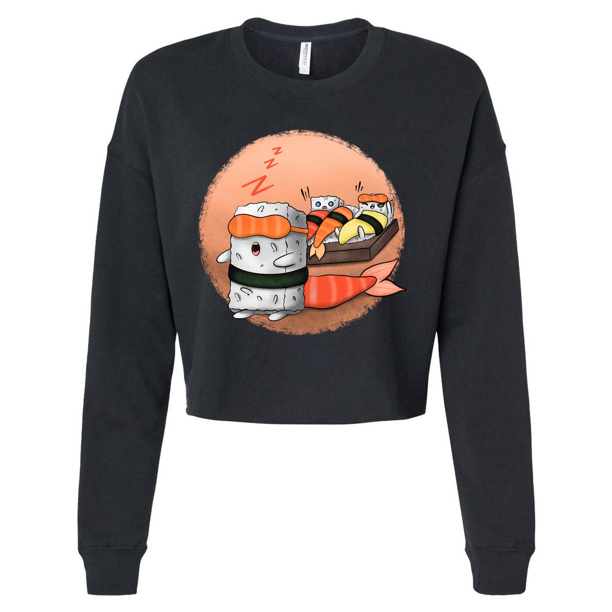 Sushi Sleeping Cropped Pullover Crew