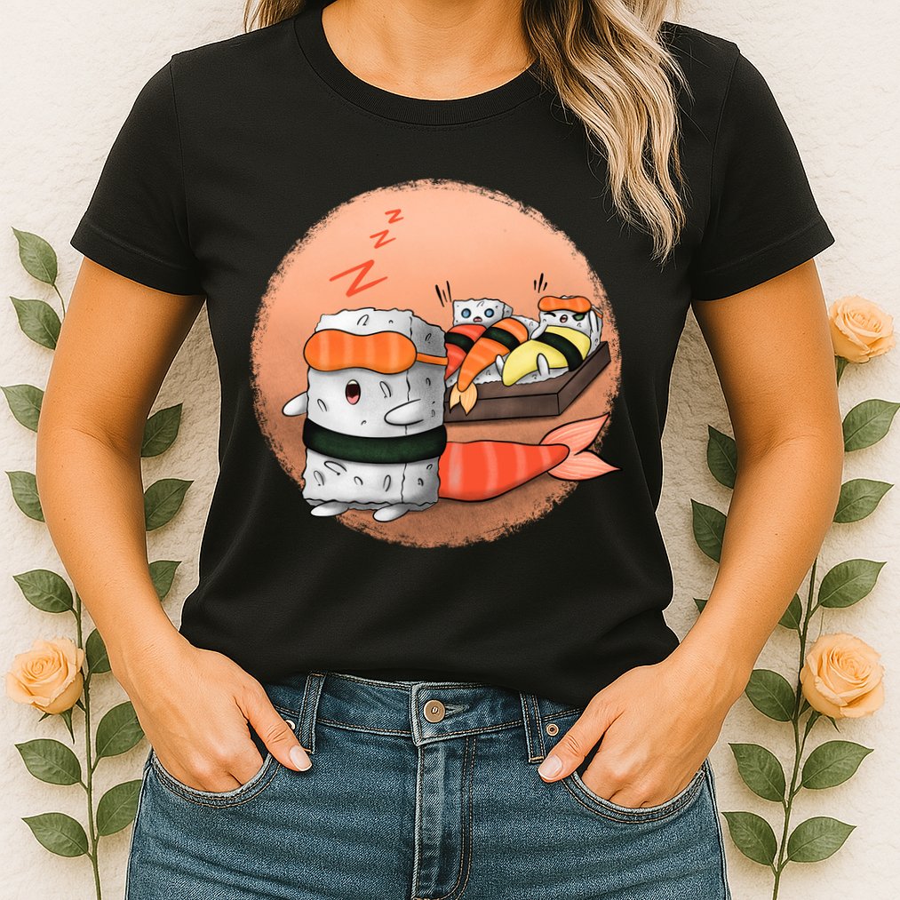 Sushi Sleeping Womens T-Shirt