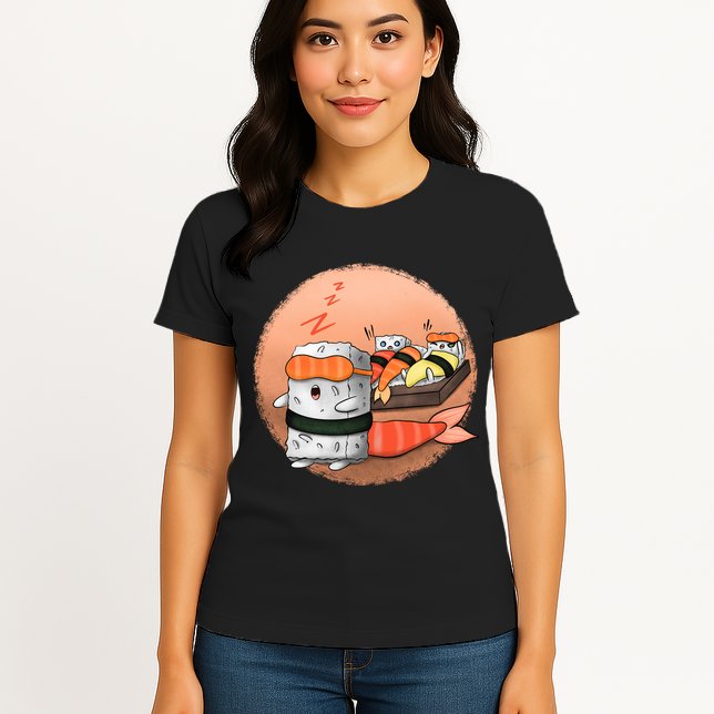 Sushi Sleeping Womens T-Shirt