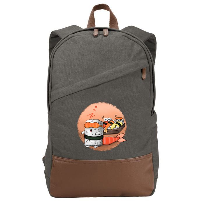 Sushi Sleeping Cotton Canvas Backpack