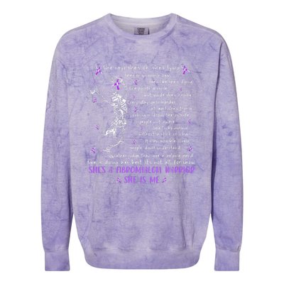 She Say SheS Ok SheS A Fibromyalgia Warrior Skeleton Colorblast Crewneck Sweatshirt