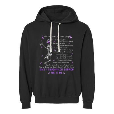 She Say SheS Ok SheS A Fibromyalgia Warrior Skeleton Garment-Dyed Fleece Hoodie