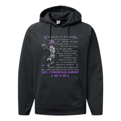 She Say SheS Ok SheS A Fibromyalgia Warrior Skeleton Performance Fleece Hoodie