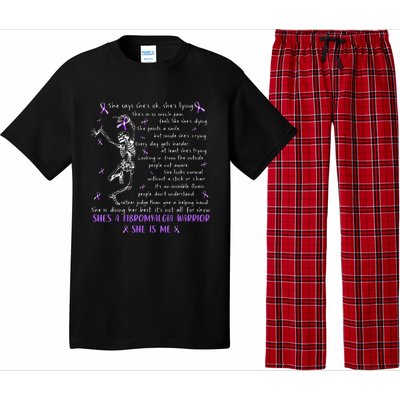 She Say SheS Ok SheS A Fibromyalgia Warrior Skeleton Pajama Set