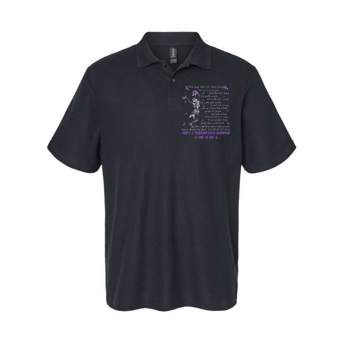 She Say SheS Ok SheS A Fibromyalgia Warrior Skeleton Softstyle Adult Sport Polo