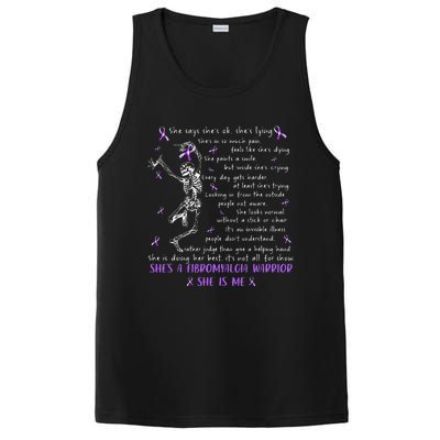 She Say SheS Ok SheS A Fibromyalgia Warrior Skeleton PosiCharge Competitor Tank